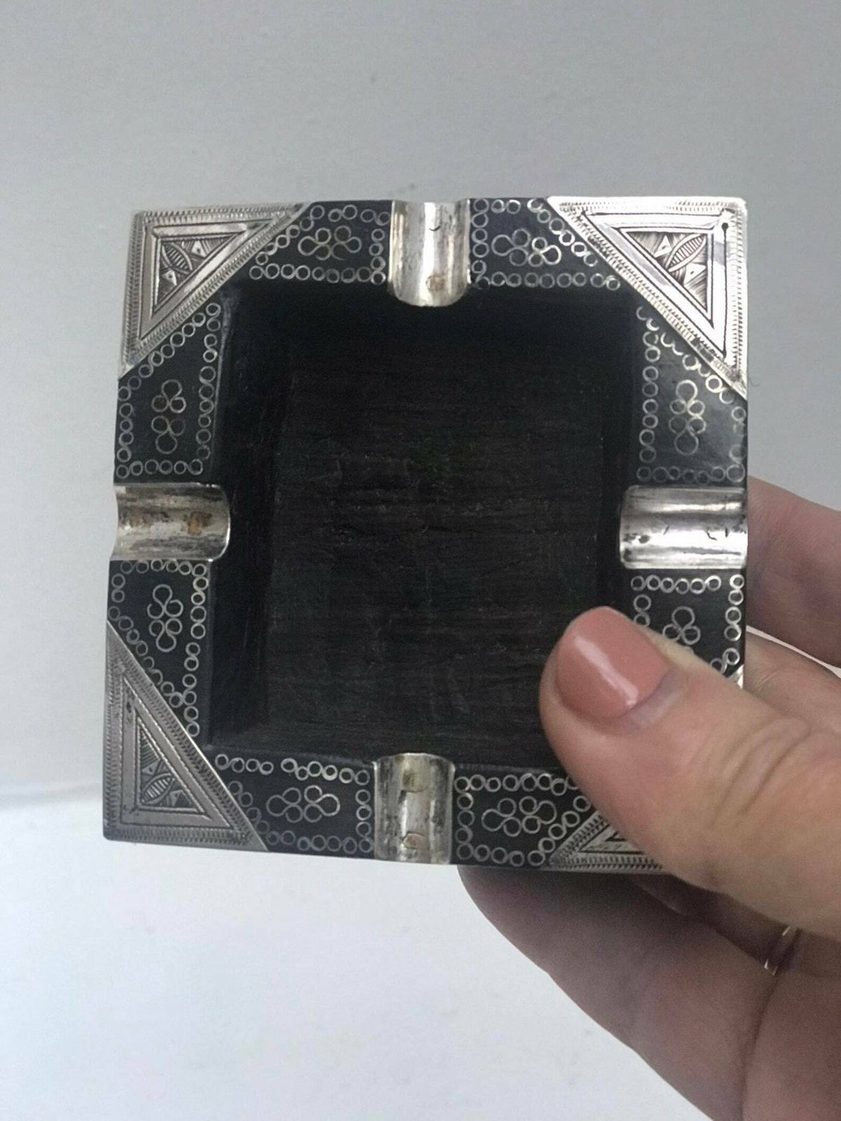 Tuareg Silver Tribal Ashtray Berber Nomadic Art Authentic Handmade Decor African Art Desk Decor Ornament Collector Wedding Gift Unique photo Home Decor