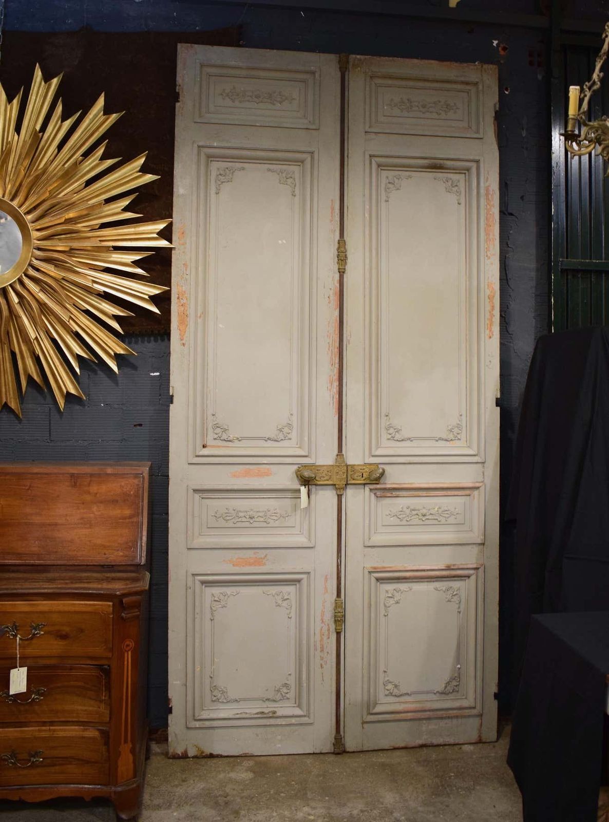 Large Set Of Napoleon III French Antique Exterior Doors With Carved Panels photo furniture