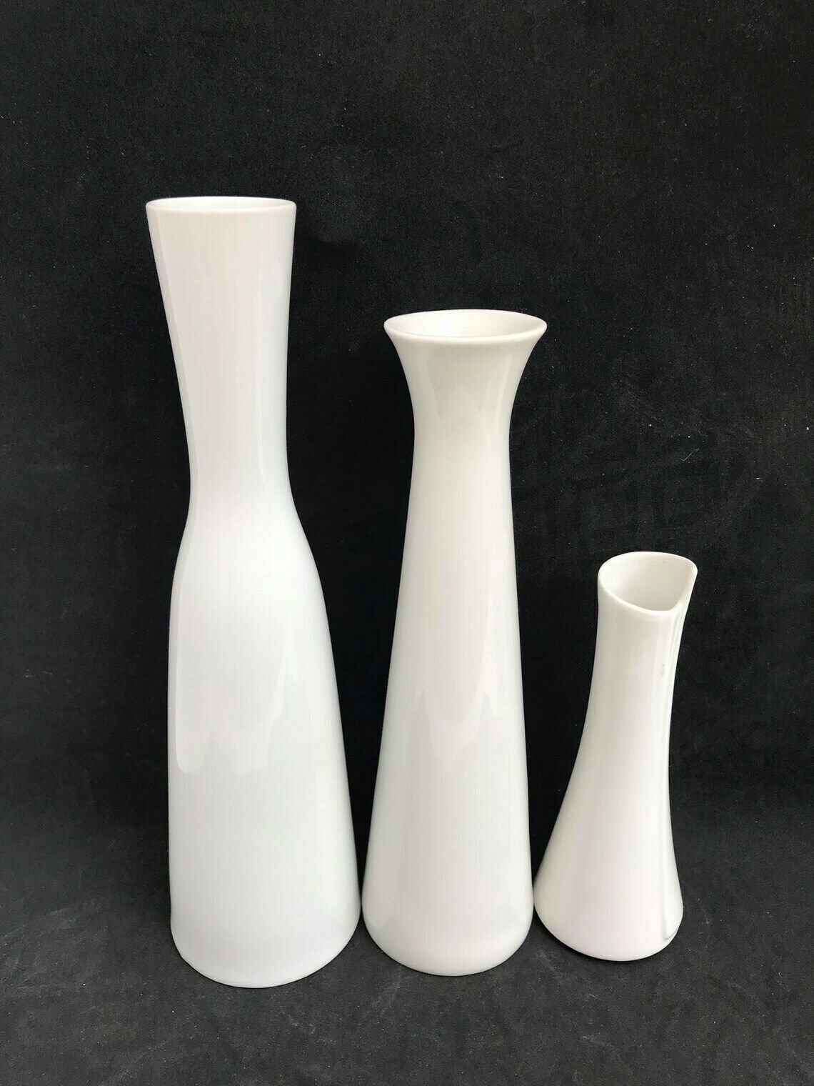 photo furniture Set Van 4 Witte Vazen – Porselein Scherzer, Edelstein Vaas En 2 Arzberg Kleine Vazen – Op Art Mid Century – Fotografie Prop – Huwelijkscadeau