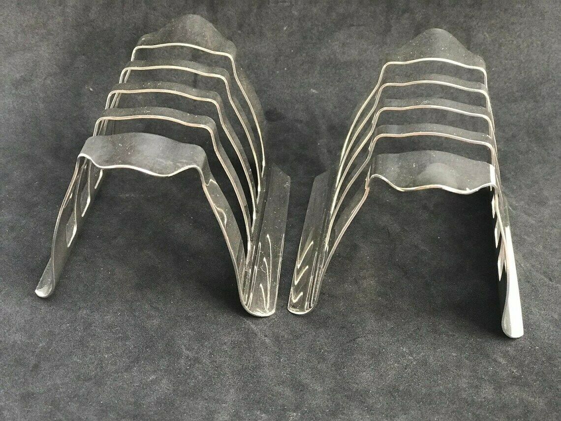 2 Toast Rack Holder For 8 Slices Silver Plated Breakfast Wedding Gift Hostess Gift Epns English Breakfast Set photo 144.0