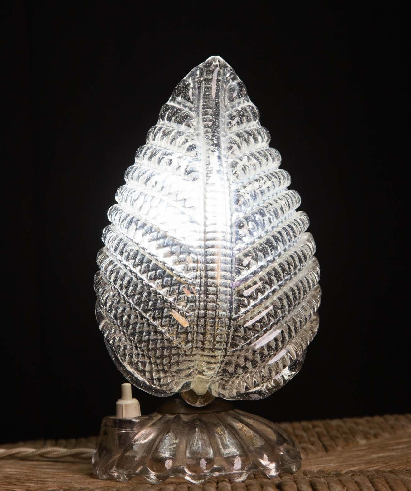 Artdeco Murano Glass Table Lamps Barovier & Toso 1940 photo for sale
