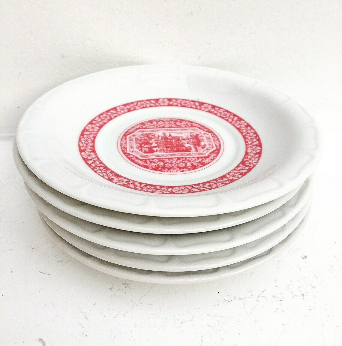 Heinrich Germany Rudesheim Coffe Saucers Only 6 Red White Germany Heinrich Irish Coffee Cup Saucers For Goblet Rudesheimer China Replacement photo furniture