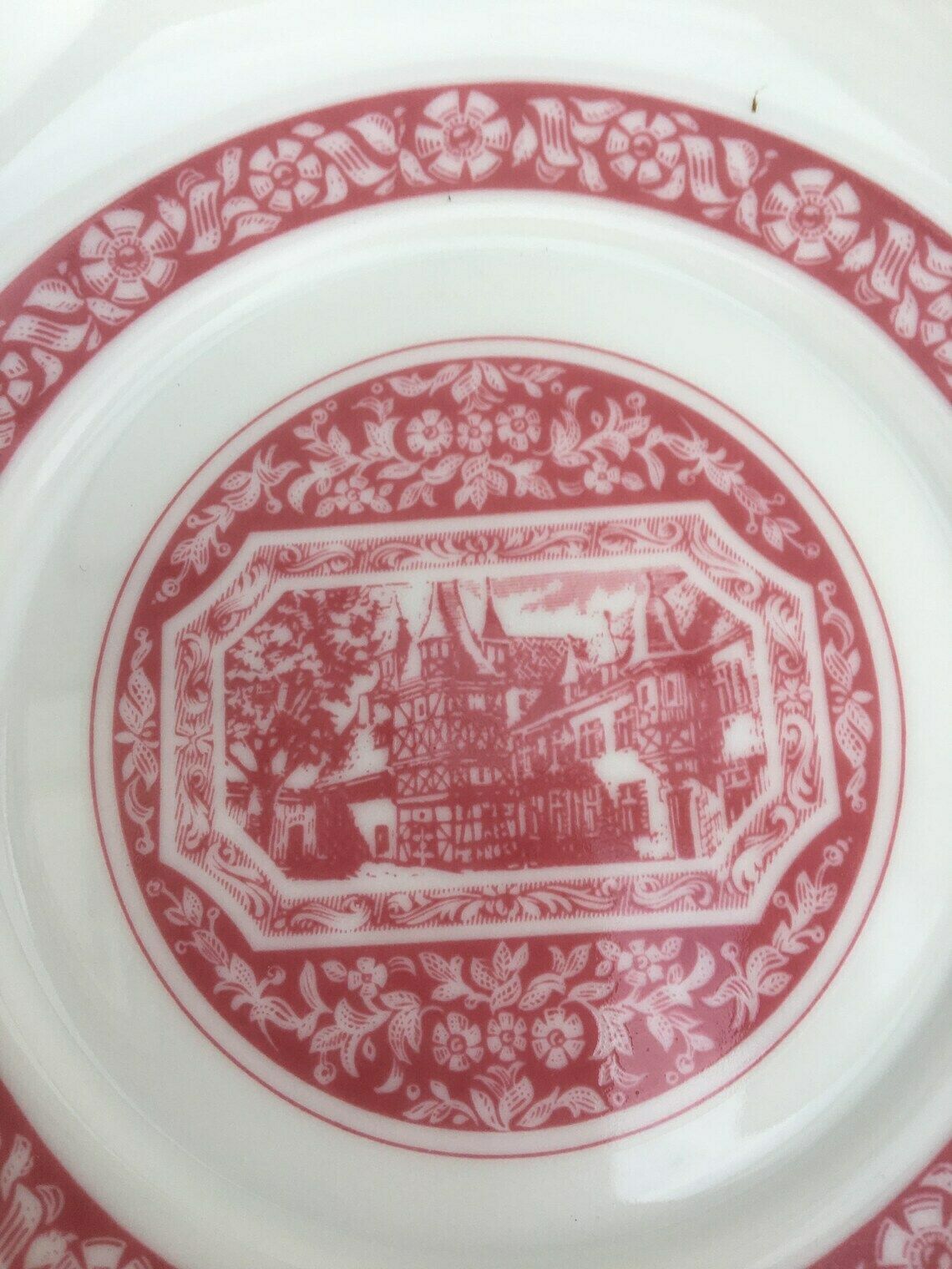 Heinrich Germany Rudesheim Coffe Saucers Only 6 Red White Germany Heinrich Irish Coffee Cup Saucers For Goblet Rudesheimer China Replacement photo vinterior
