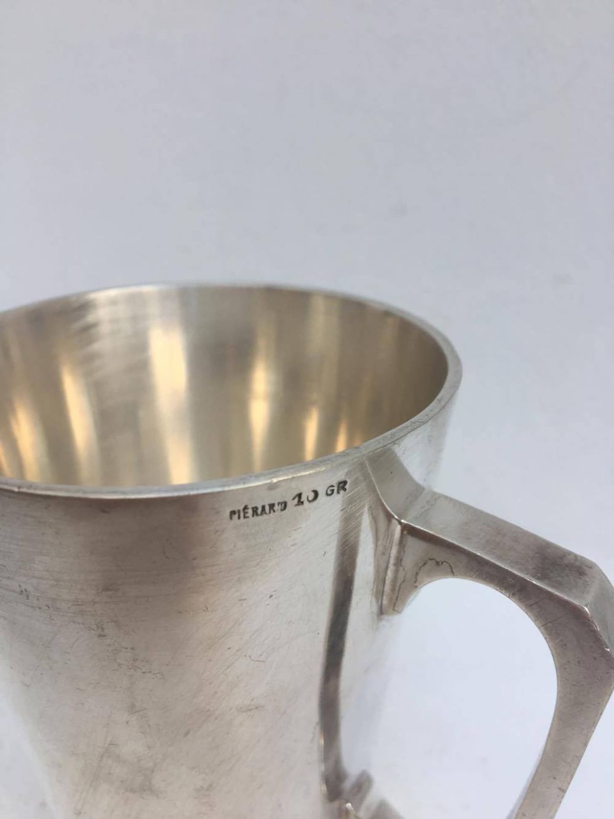 Mug Silver Plated Art Deco Cup Metal Mug, Hot Chocolate Mug, Chocolate Cup, Silver Cup, Silver Mug,Art Deco Breakfast , Belgium By Pierard photo vinterior