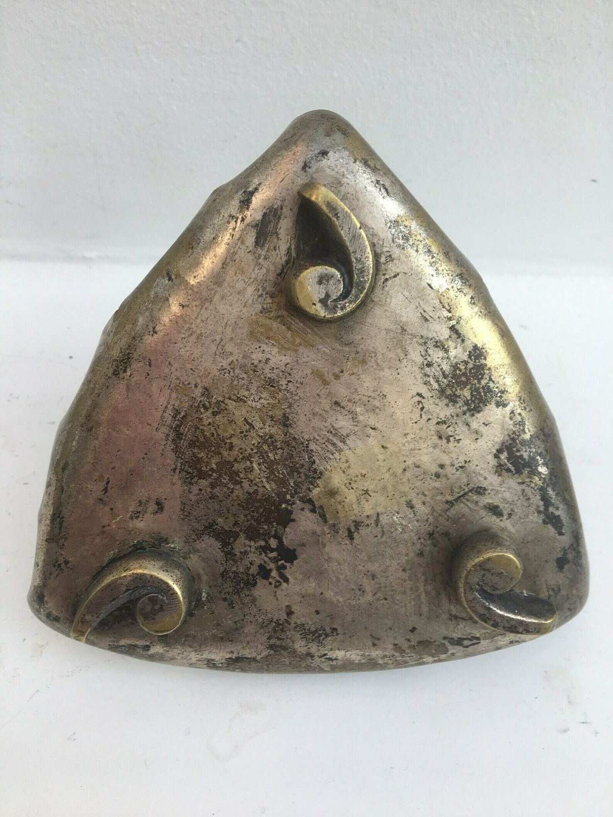 photo for sale Antique Smoking Set ,Matches Box Holder In Bronze Hammered On Its Cup, Decorated With Magnificent Figures Of Flamenco And A Fish In Relief