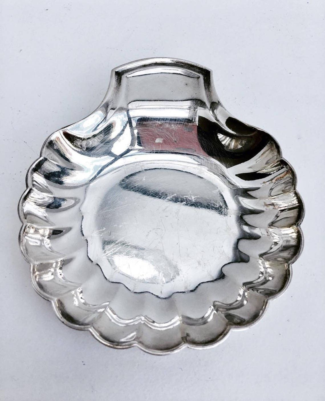 Shell Dish Christofle Butter Dish Seashell France 1920 Ring Dish Silver Plated Ring Plate Ring Dish Wedding Rings Ancien Bowl photo for sale