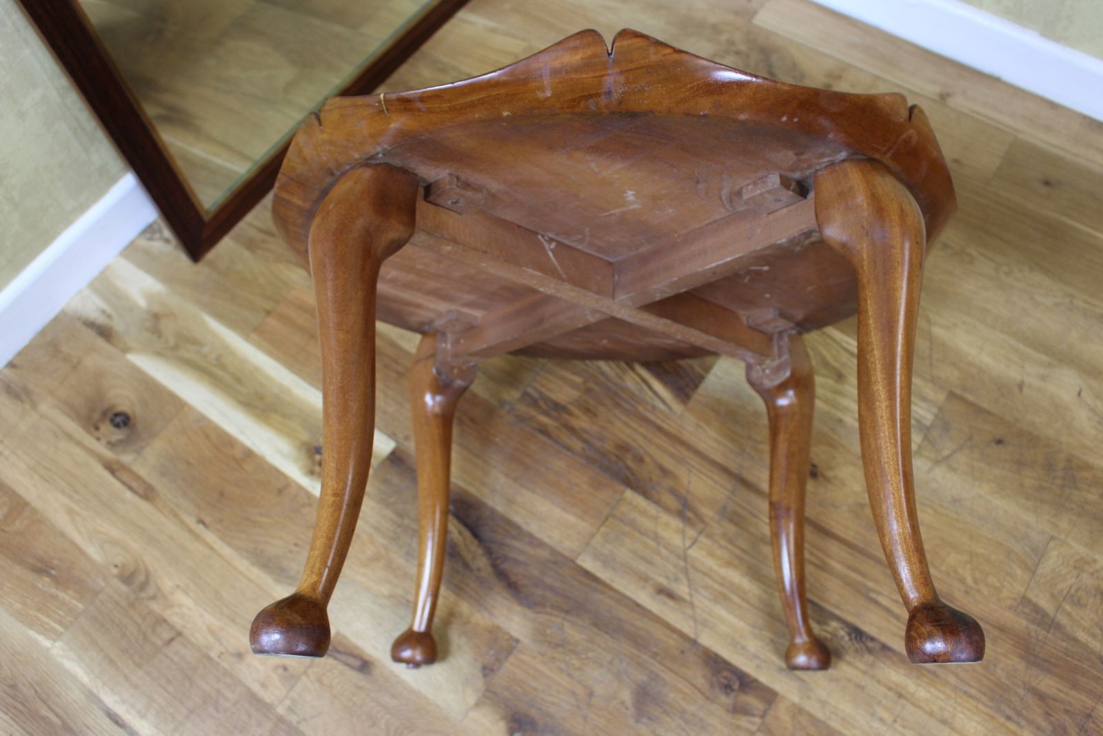 Stylish Early 1950’s Solid Mahogany Coffee Table Of Lotus Leaf Shape photo furniture