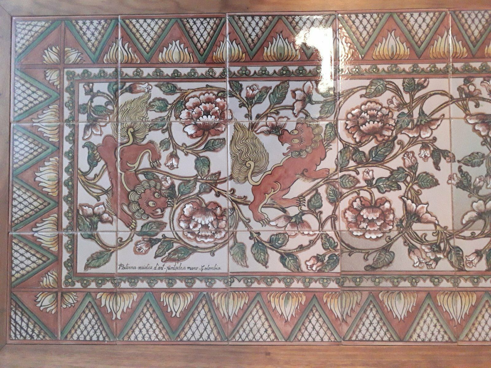 Hand Painted Ceramic Coffee Table From Paterna Majolica D'art, 1970s photo vinterior