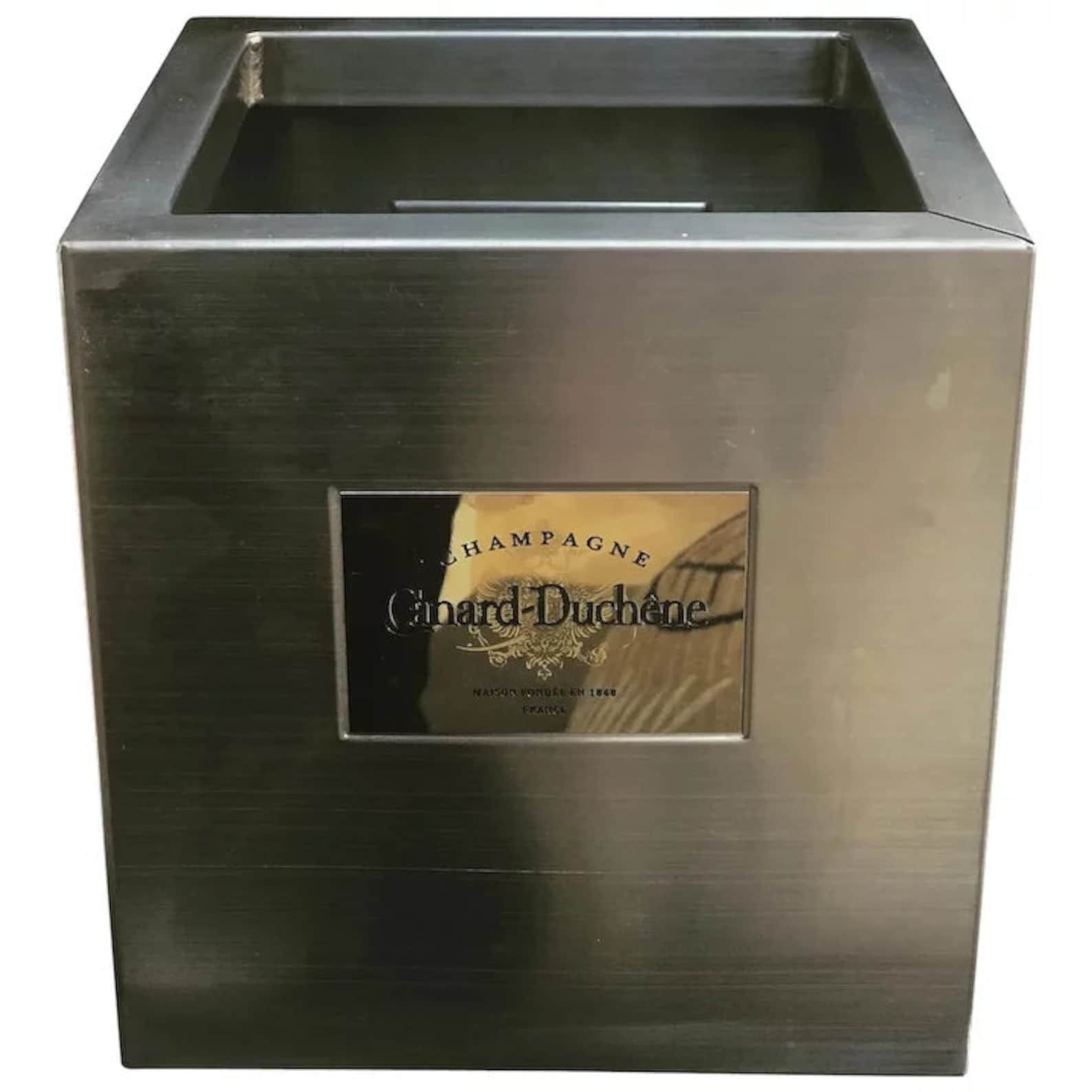 Square Champagne Bucket 2 Bottles Vintage French Ice Bucket Wine Cooler Wine Chiller Canard Duchene Champagne Bar Cart Decor Gift Him photo for sale