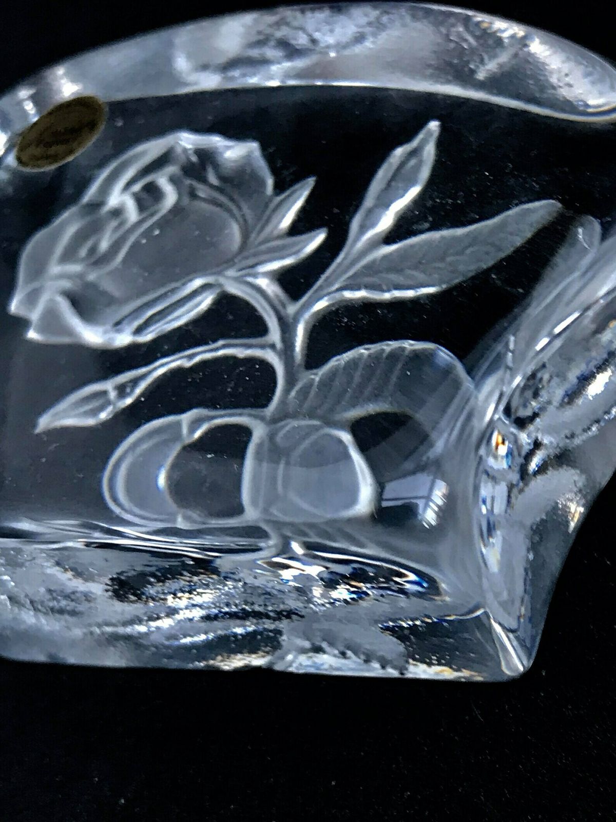 photo furniture Paperweights Paper Press, Set Of 2 Crystal Of Arques With A Rose And Another Royal Leerdarm, Kristalunie Desk Decor Christmas Gift