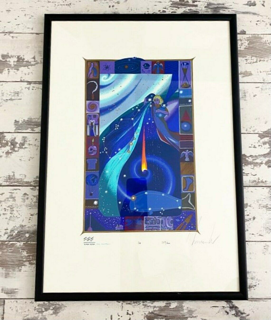 photo for sale Framed, Signed, Stamped And Numbered Modern Art Print Aquarius Zodiac Sign Wall Art