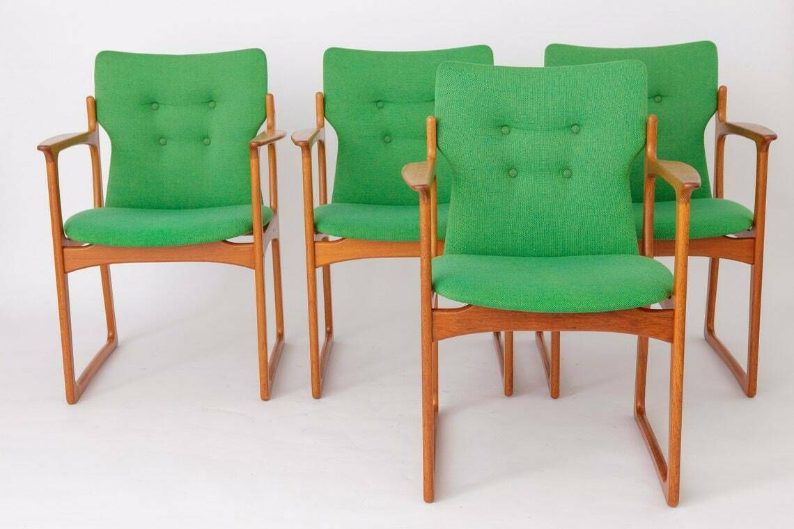 4 Armchairs Vamdrup Vintage Chairs 1960s Teak