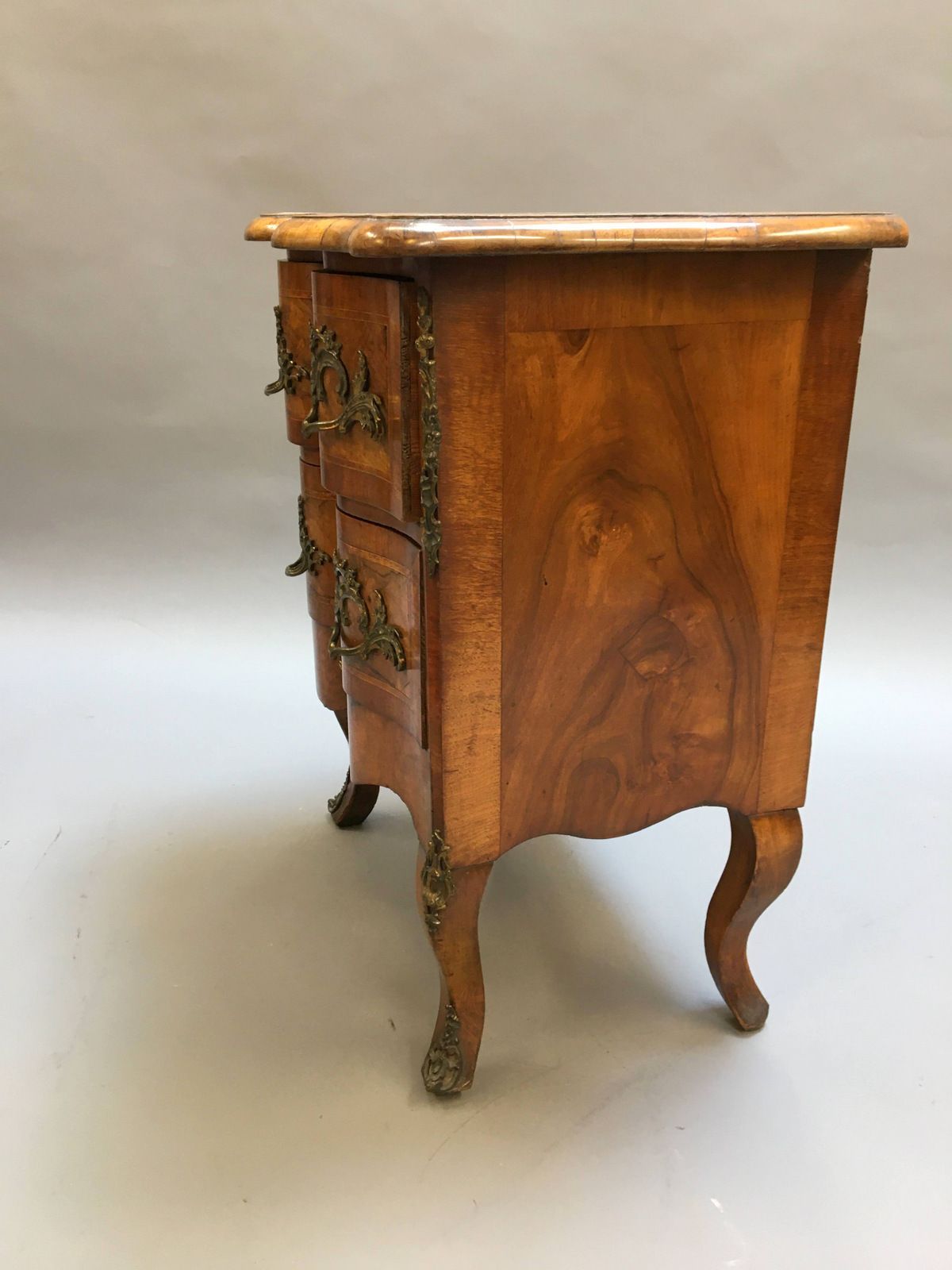 C19th Small Walnut Commode Chest Of Drawers photo vintage