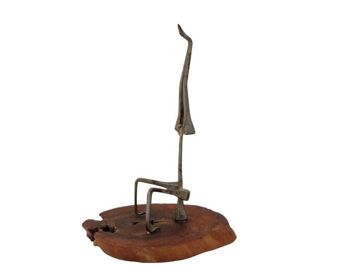 Minimalist Metal Circus Acrobat Figurine Brutalist Balancing Act Statuette Gift For Gymnast photo vinterior