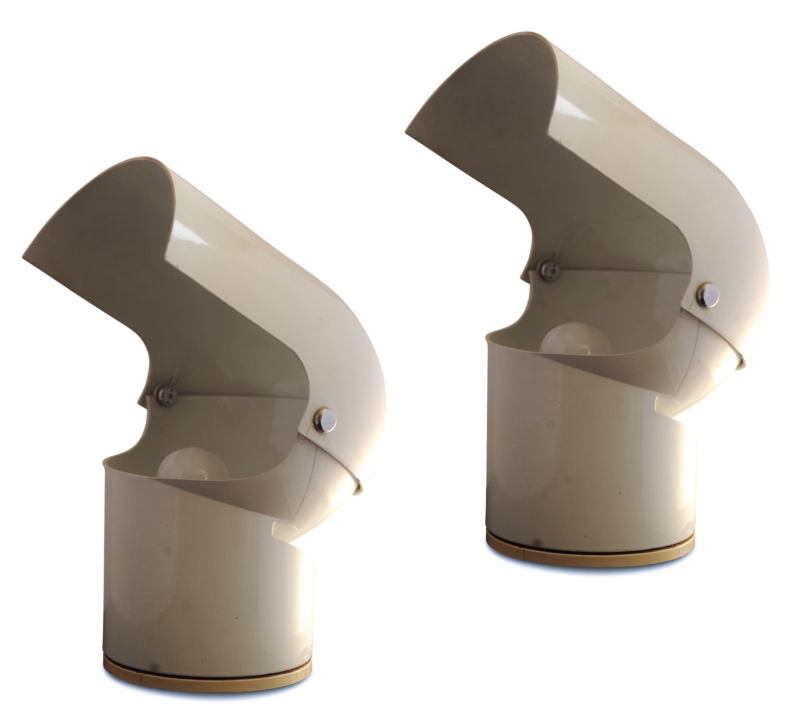 Pair Of Mid Century Modern Italian "Pileino" Electric Table Lamp Designed By Gae Aulenti For Artemide 1972 Made In Italy Ol
