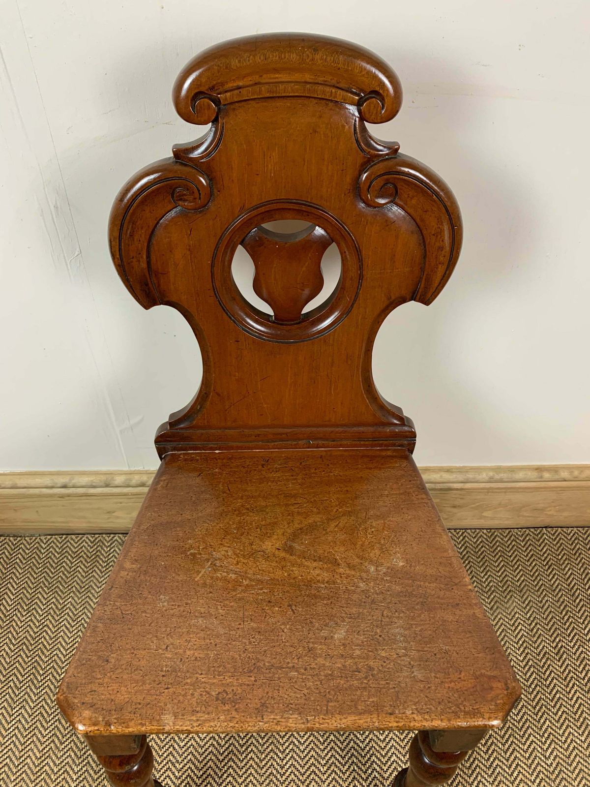 Timeless Elegance: Antique Mahogany Hall Chair photo furniture