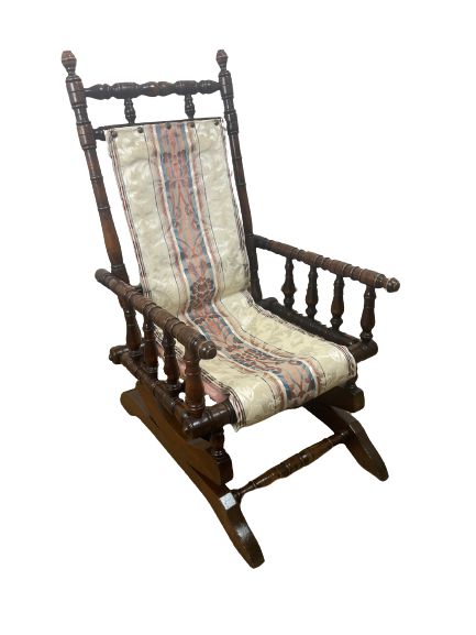 Enchanting Tradition: Victorian Antique Rocking Chair For Little Ones
