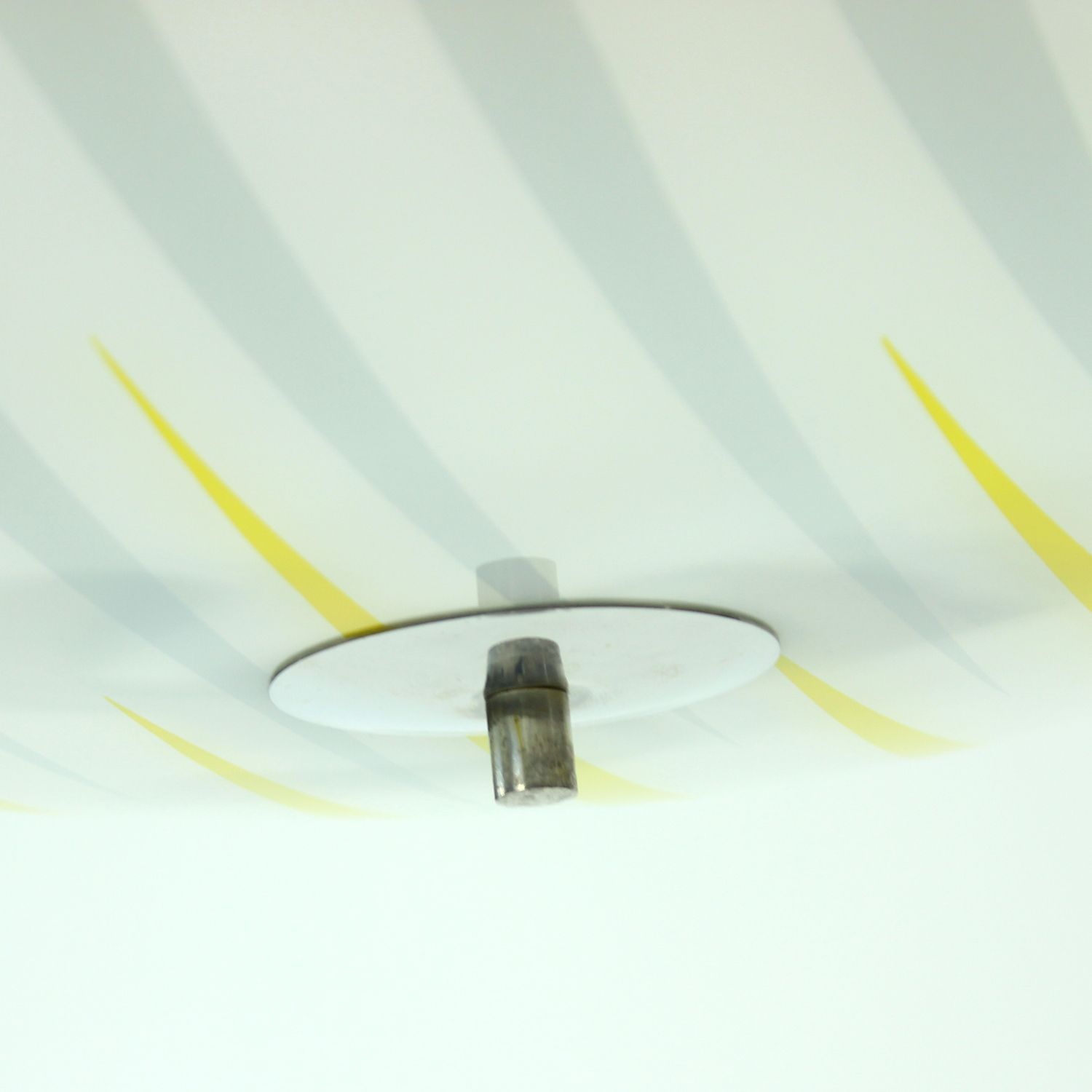 Brussels Era Glass Plate Light In Yellow And Gray Stripes, Napako, Circa 1960 photo 220.0