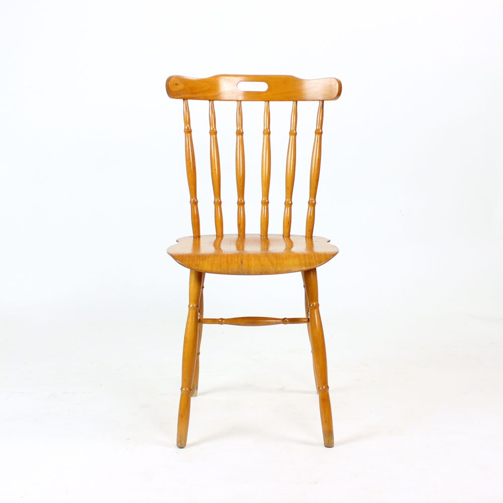 photo for sale Oak Dining Chairs In Folk Design, Czechoslovakia 1960s, Set Of 4