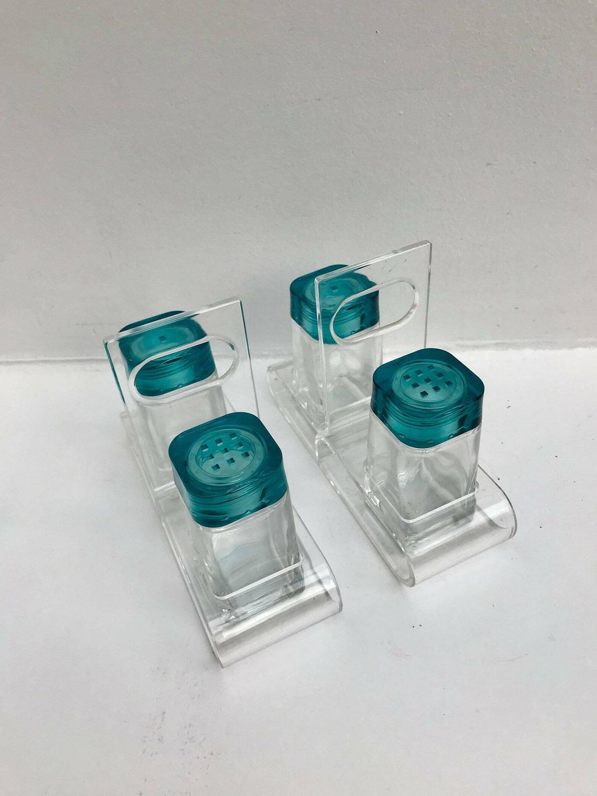 Salt And Pepper Shakers Set Of 2 Lucite Acrylic Glass Art By Luigi Barnioly Made In Italy Wedding Gift Christmas Table photo buy