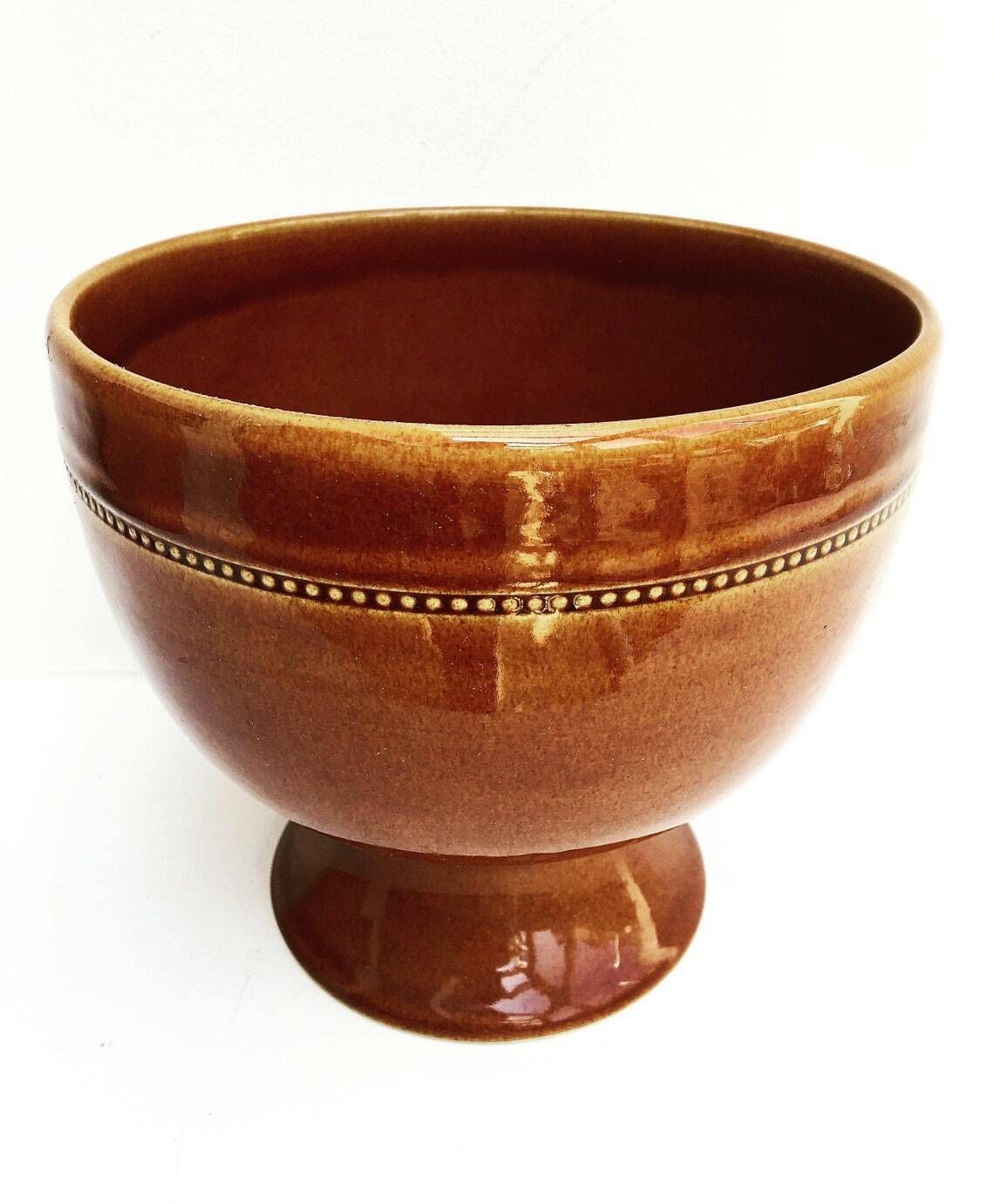 Old Höganäs Keramik Large Bowl Dinnerware Brown Large , Brown Scandinavian Design Swedish Pottery Sweden Mid Century Modern 70s Old photo furniture