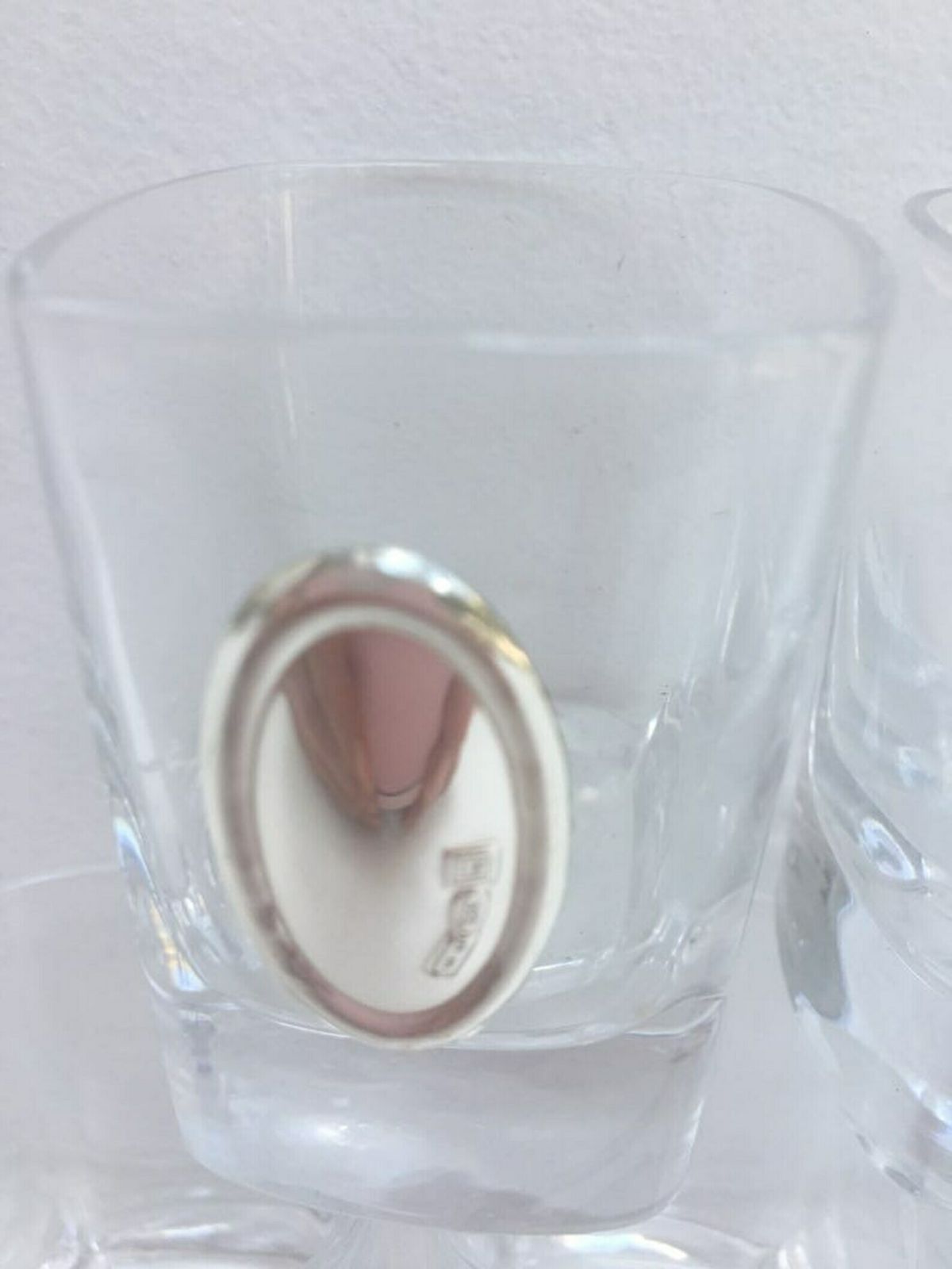 Shot Glasses With Silver Medallions , 5 Vodka Shots Glasses Square Glasses , Silver 925 Medallions Ready To Be Engraved Luxury Glassware photo vinterior