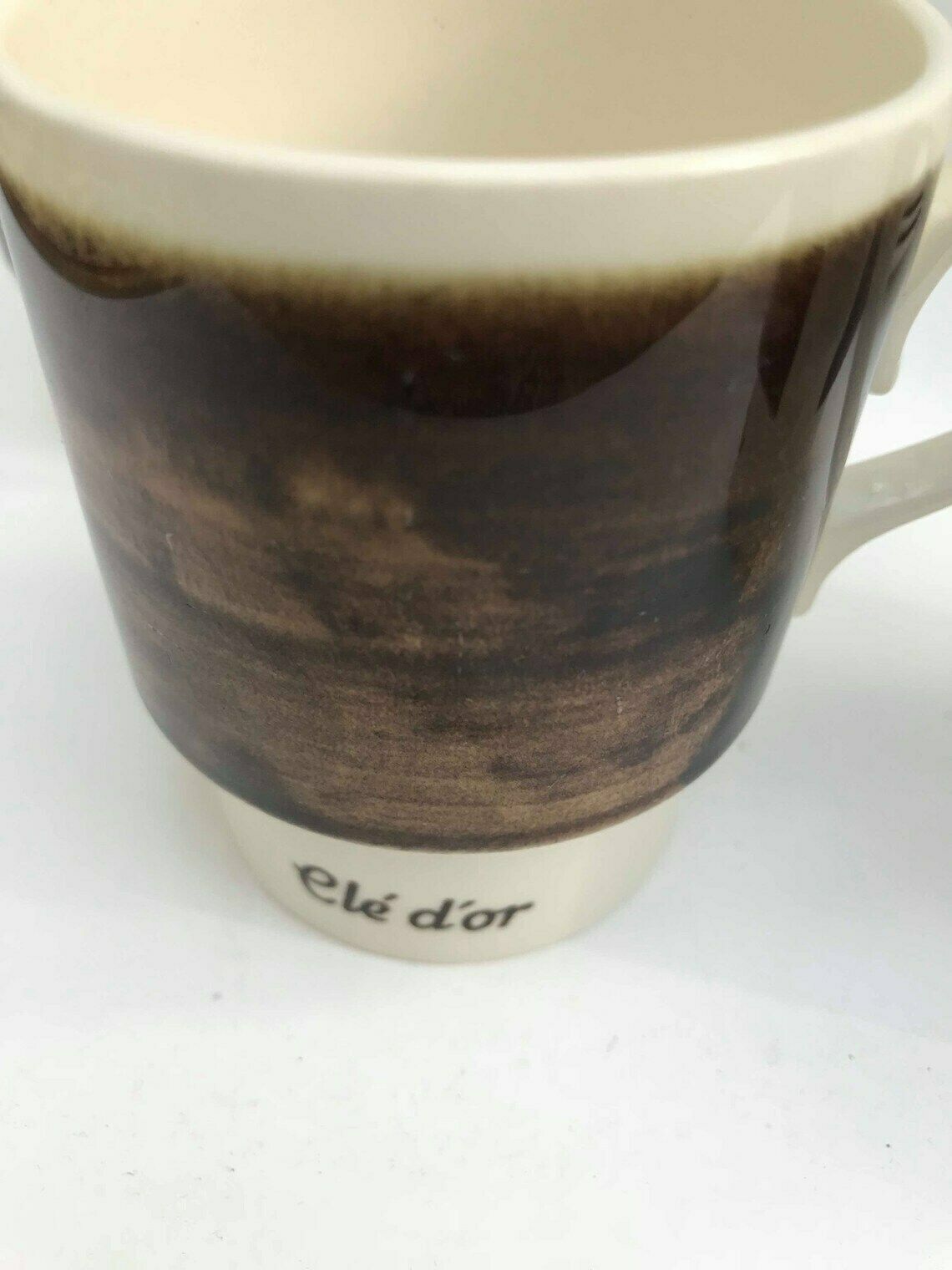 Coffee Cup Set Brown Dutch Vintage Set 3 Stackable Tea Cup And Saucer Clé D'or By Petrus Regout Royal Sphinx Maastricht 60's 70's Espresso photo buy