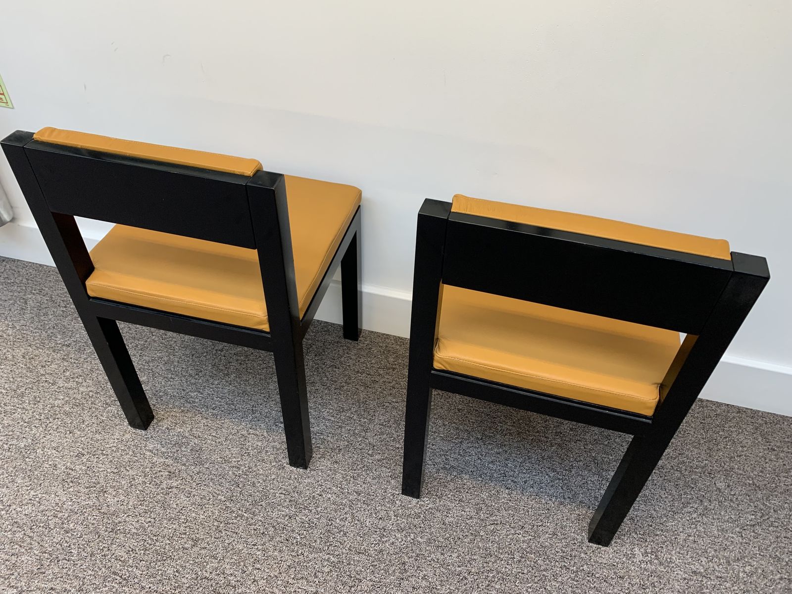 Pair Of Vintage Yellow Leather Chairs photo furniture