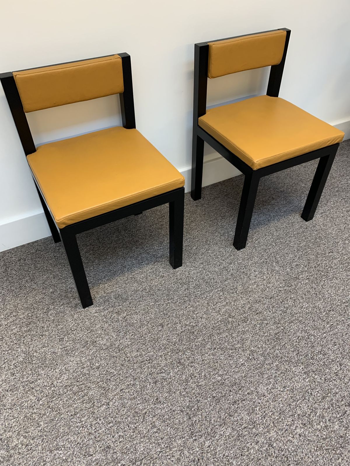 Pair Of Vintage Yellow Leather Chairs photo 1600.0