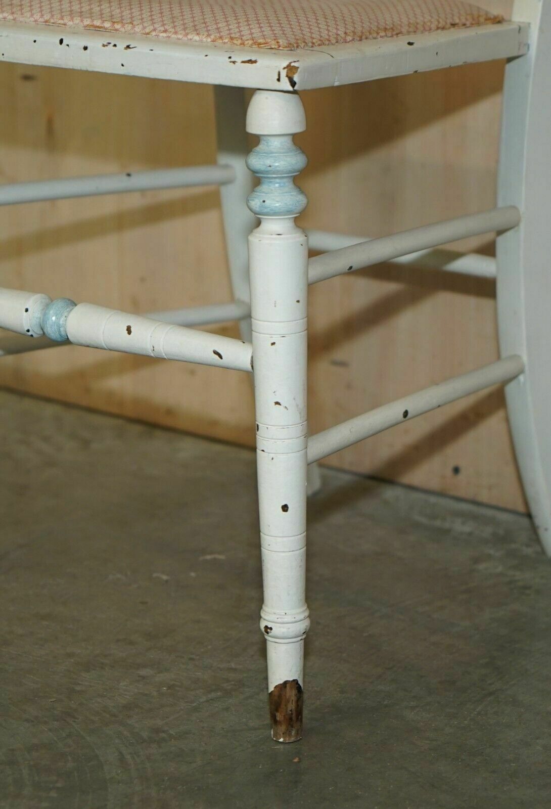 photo vinterior Antique French Original Paint Side Chair In Nicely Distressed Order Throughout