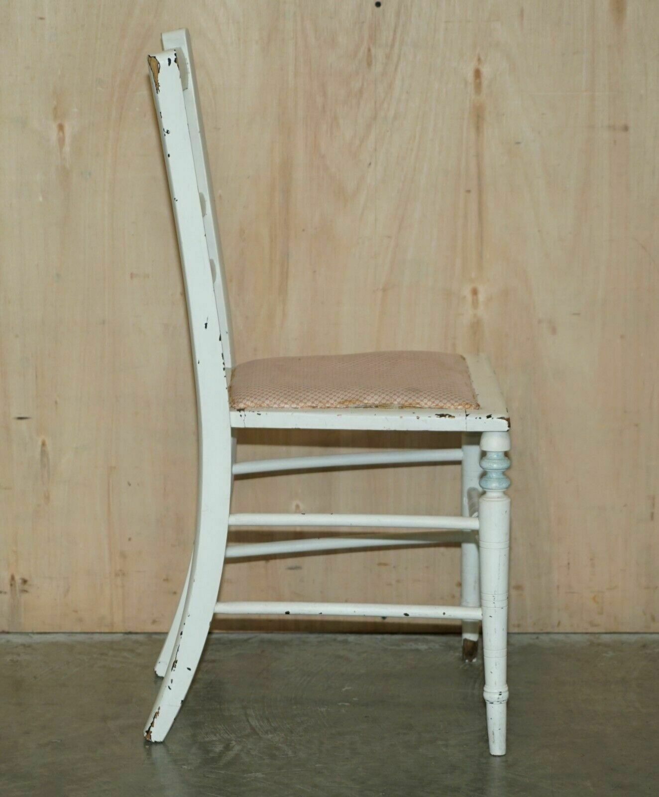 photo vintage Antique French Original Paint Side Chair In Nicely Distressed Order Throughout