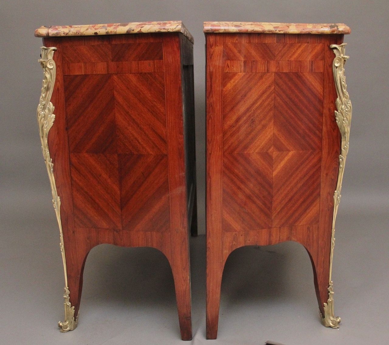 Pair 19th Century French Kingwood And Marble Top Commodes photo buy