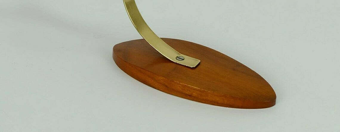 photo furniture Beautiful Elegant Mid Century Wood Figurine Fish Dolphin Cherrywood Brass 1950s Deco