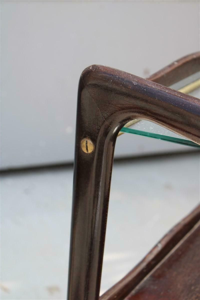 photo furniture Small Bedside Tables Or Shelves In Mahogany Ico Parisi For Debaggis 1950s Brass