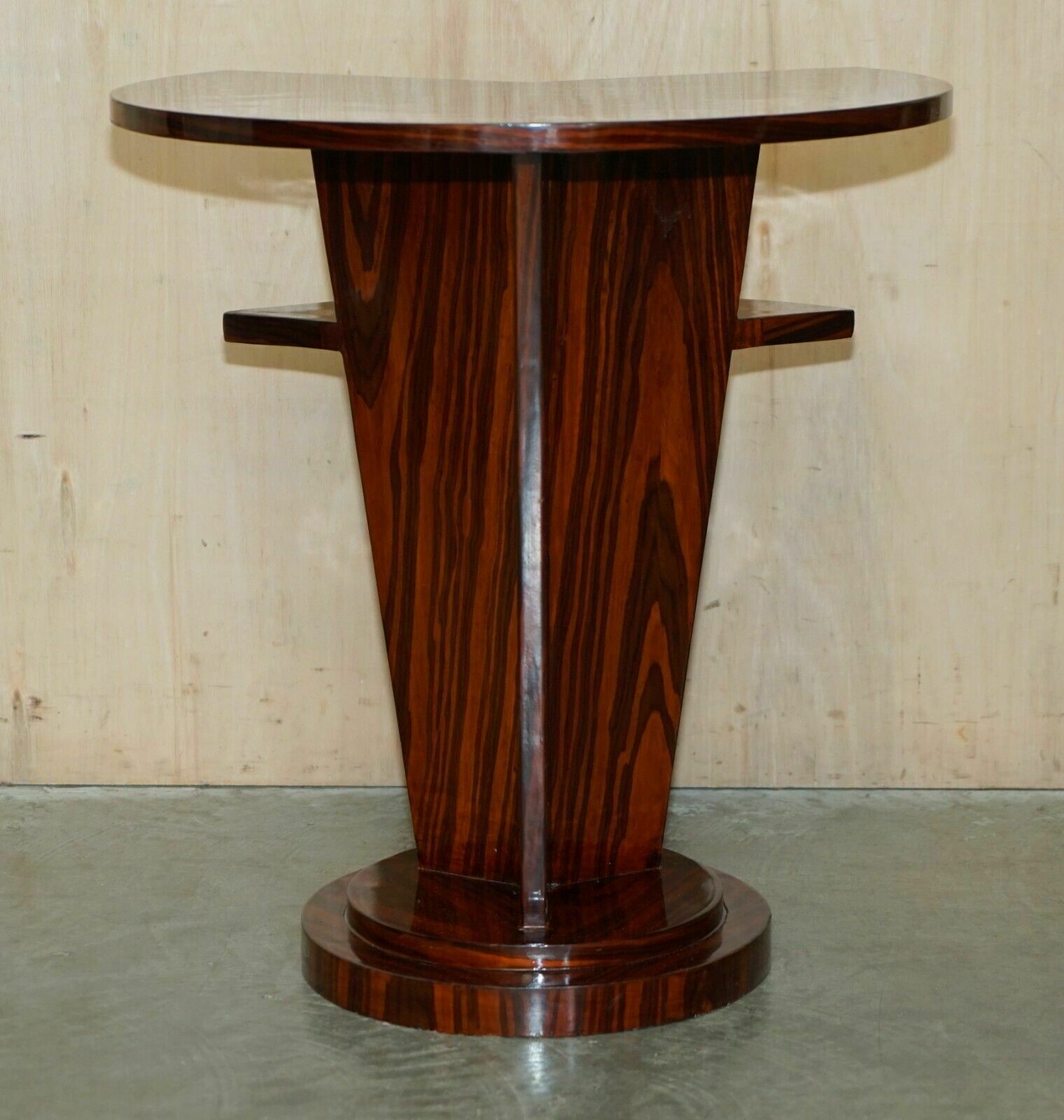 Furniture Pair Of Lovely Vintage Art Deco Style Two Tier Macassar Wood Side End Tables photo