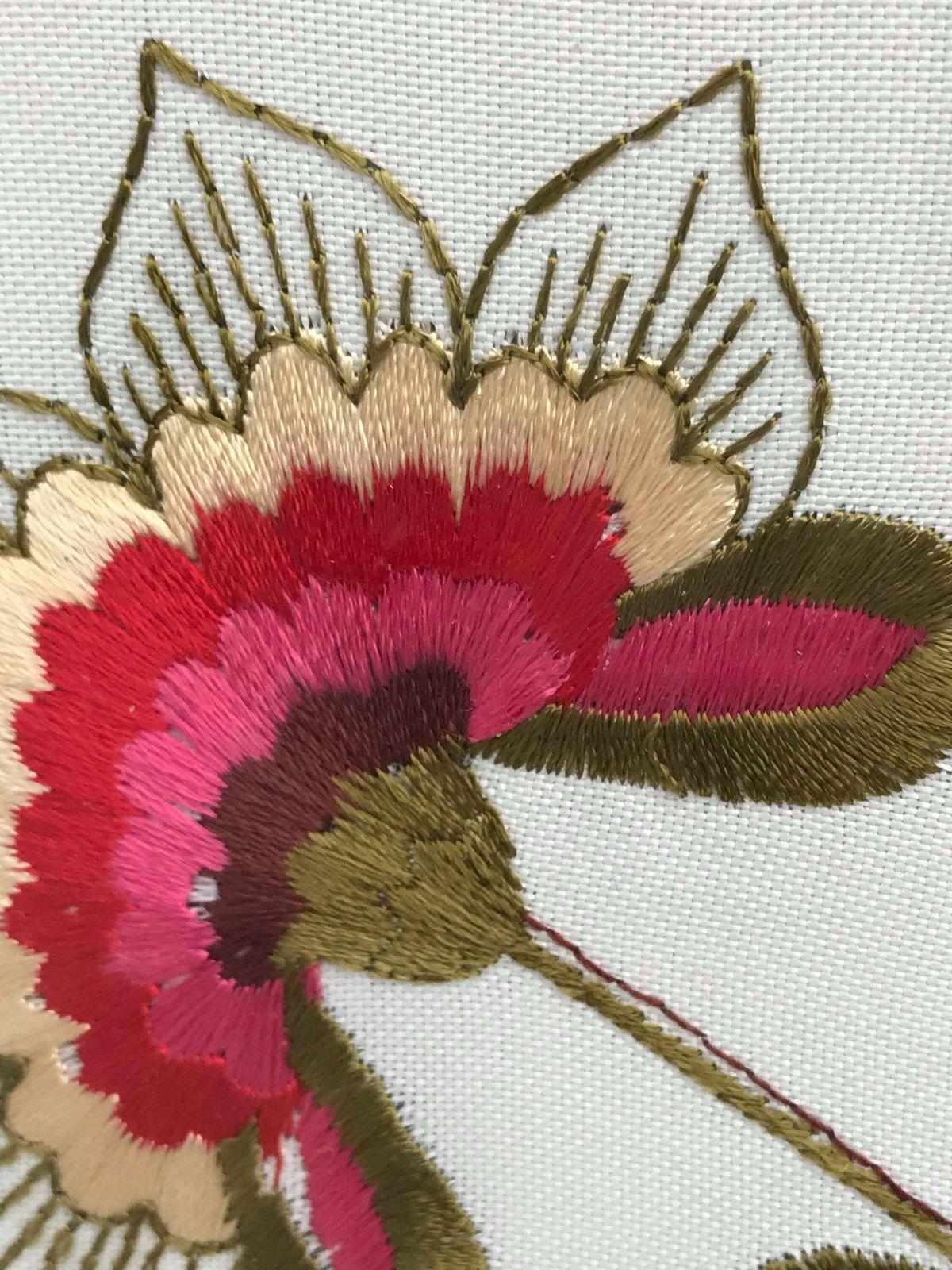 Antiek Dienblad Van Hout En Glas Met Geborduurd Interieur – Rechthoekig – Art Deco Bloemmotief – Twee Handgrepen – Cadeau photo Woonaccessoires