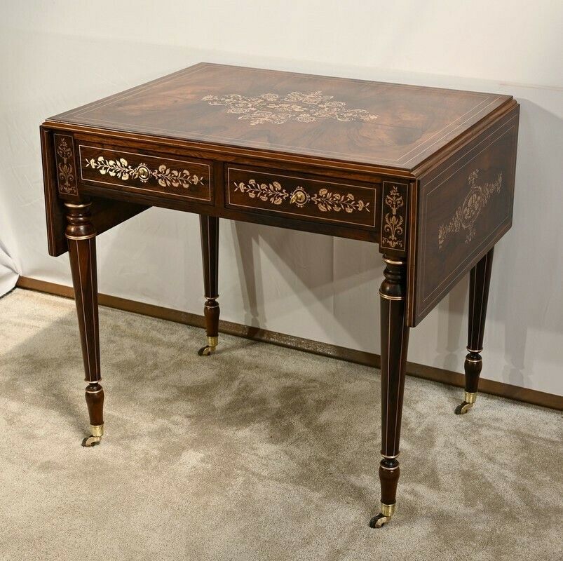 Rosewood Table, Louis XVI Style, Napoleon III Period – Mid 19th Century photo for sale