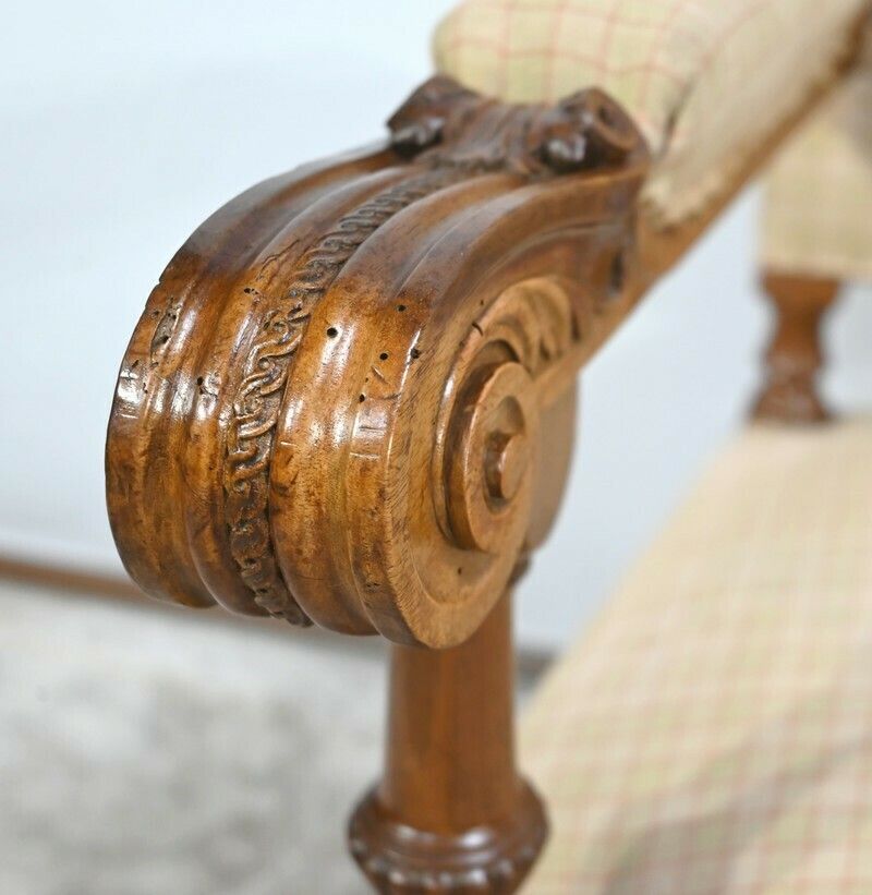 photo furniture Important Walnut Armchair, Louis XIV Style   Mid 19th Century