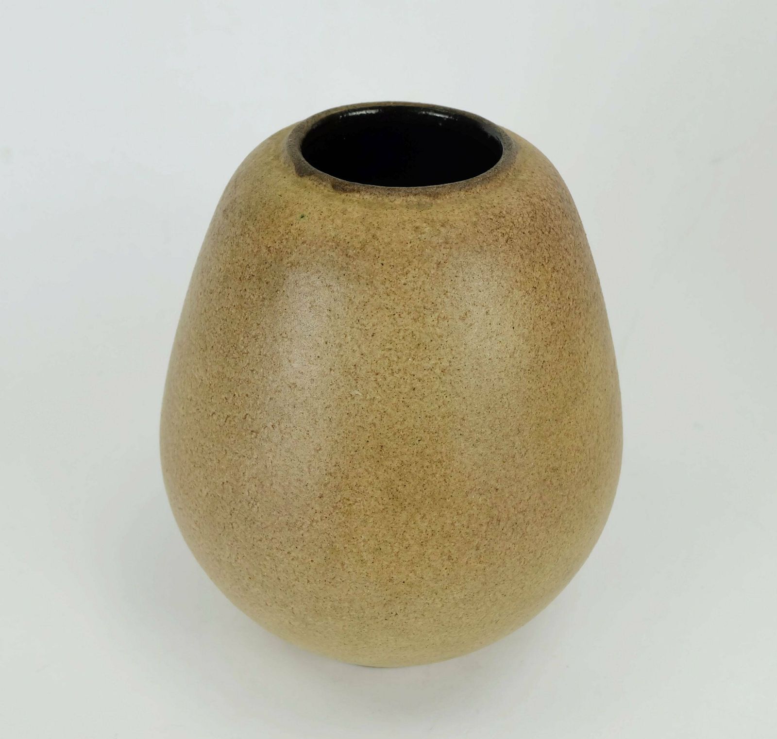 German Studio Pottery Vase Rolf Weber 60s/70s Rough Glaze Yellow Brown Ochre photo Home Decor