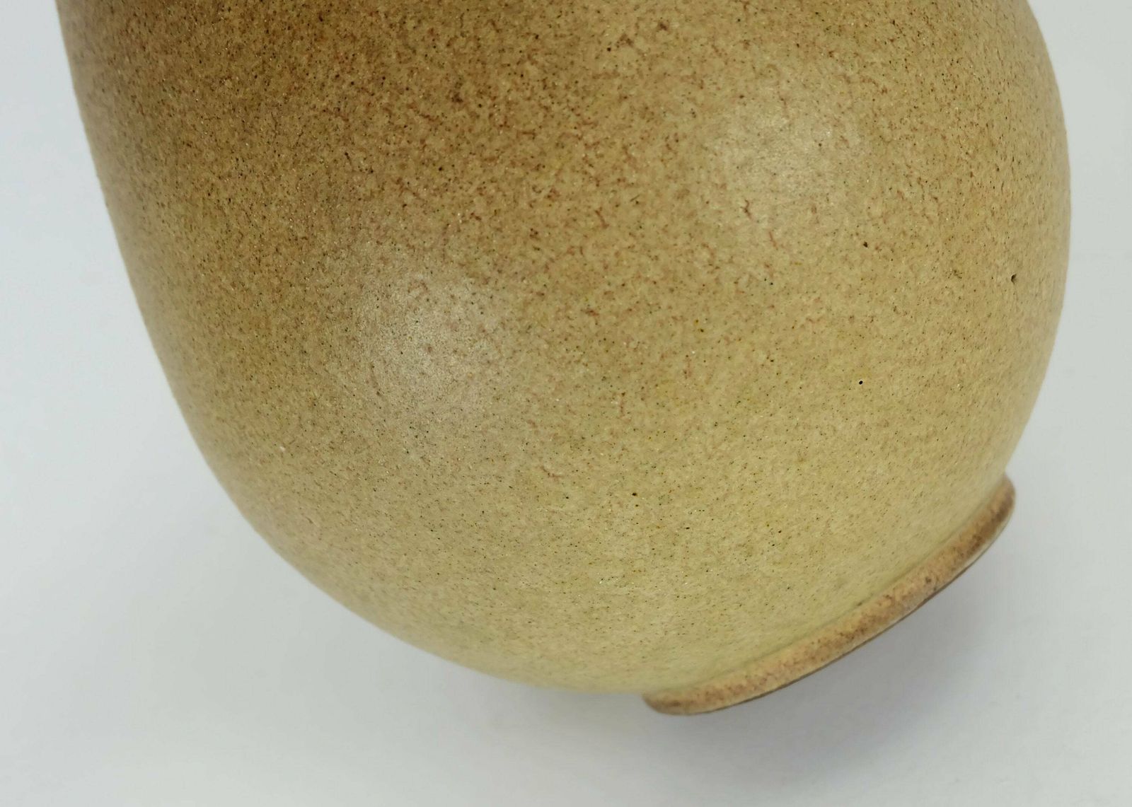 German Studio Pottery Vase Rolf Weber 60s/70s Rough Glaze Yellow Brown Ochre photo vinterior