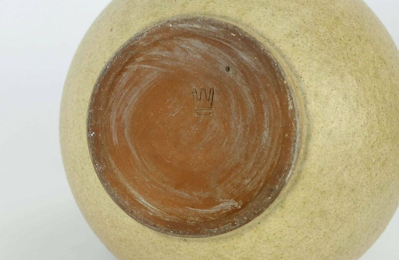 German Studio Pottery Vase Rolf Weber 60s/70s Rough Glaze Yellow Brown Ochre photo buy
