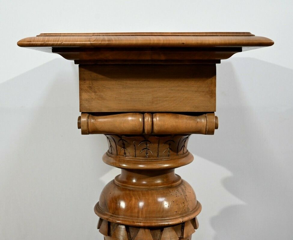 Important Walnut Column, Louis XVI Style   Late 19th Century photo buy