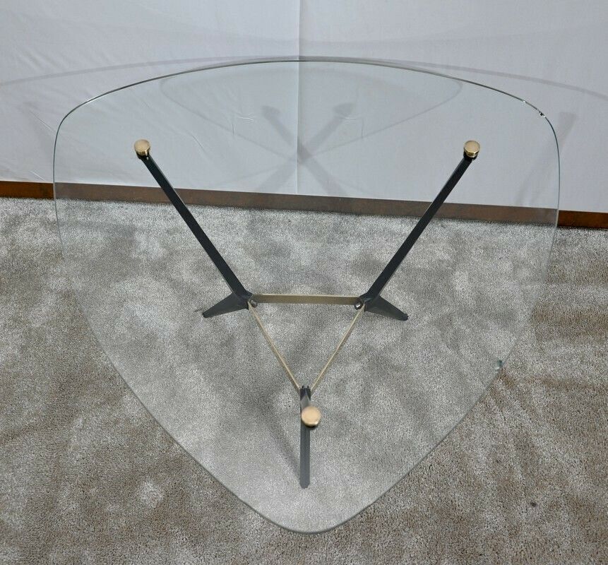 Small Glass And Metal Coffee Table – 1980s photo Furniture