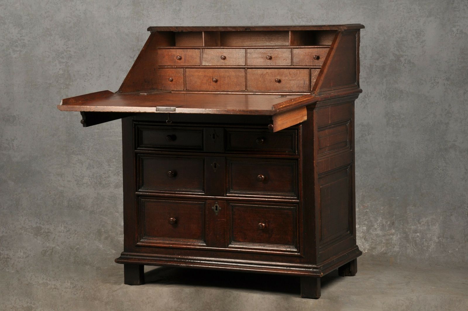 Rare 17th Century Oak Bureau, 18th Century And Earlier photo for sale