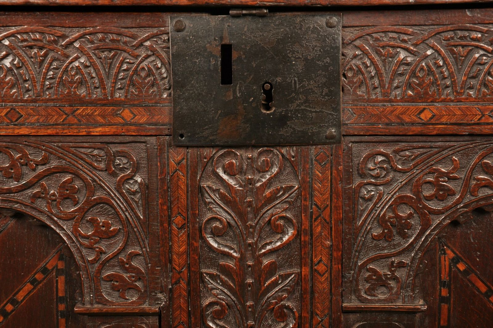 Early 17th Century Oak Coffer, 18th Century And Earlier photo vintage