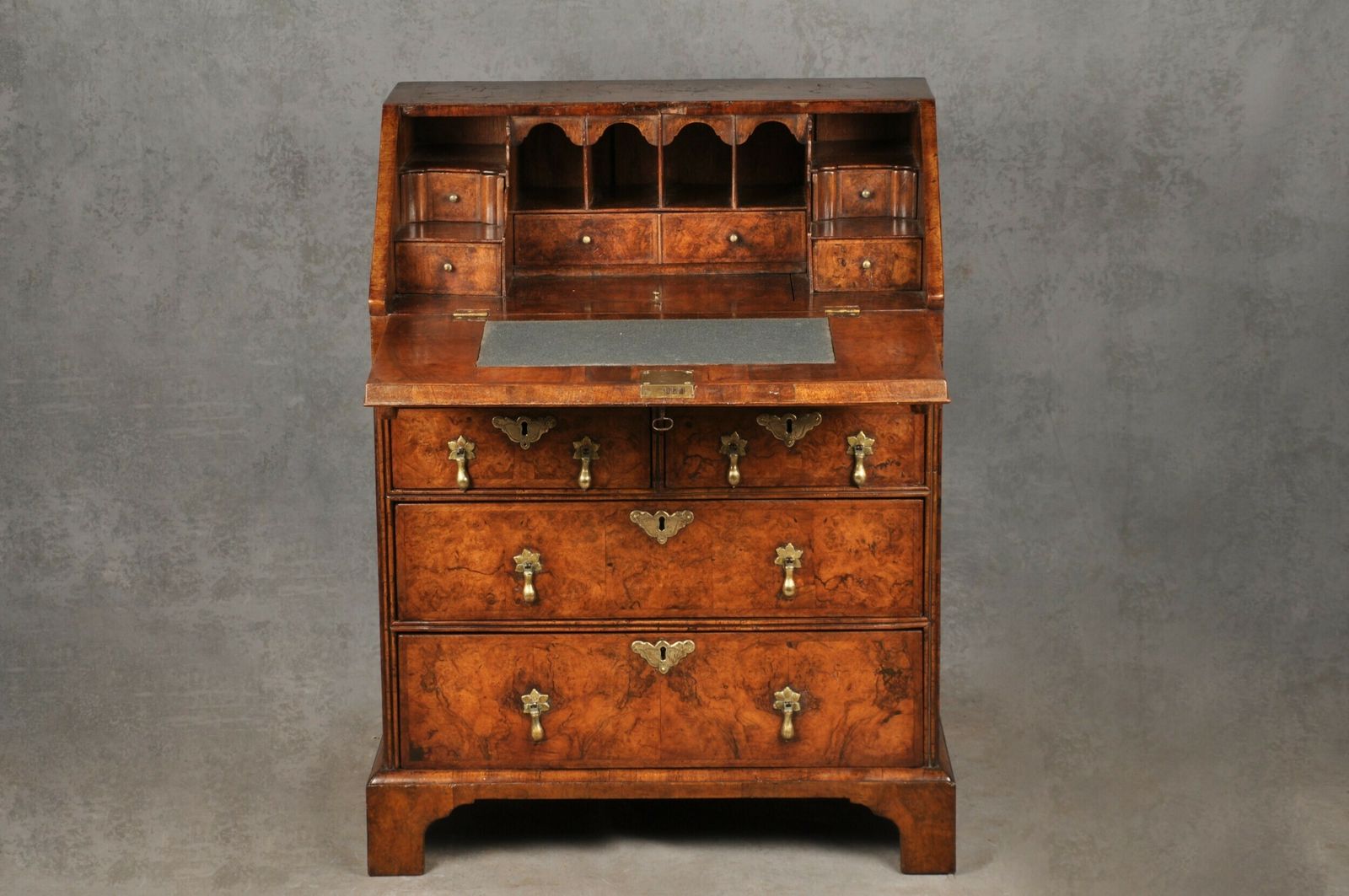 Small Early 18th Century Burr Walnut Bureau photo furniture