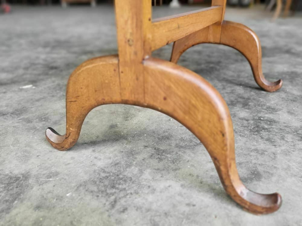photo for sale Vintage 20thc Walnut Tilt Top Embroidered Needlework Coffee Side End Table