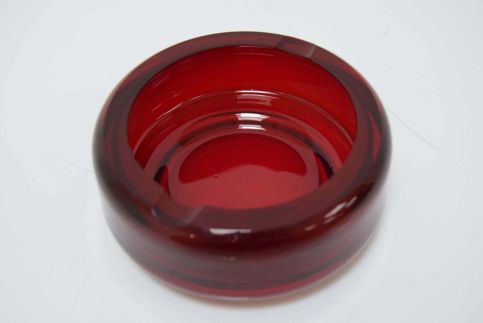 Midcentury Glass Ashtray By Glasswork Novy Bor, 1960s photo buy
