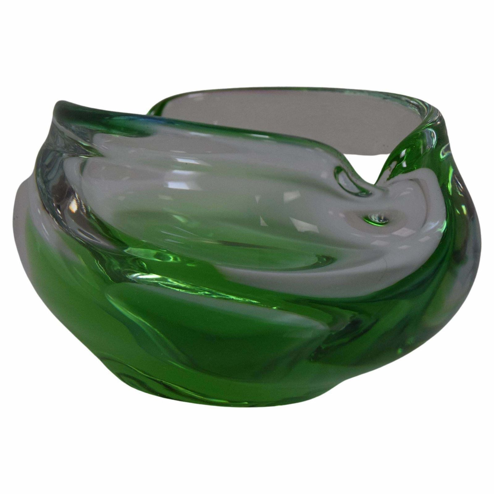 Midcentury Ashtray From Metallurgical Glass, By Glasswork Novy Bor, 1960s
