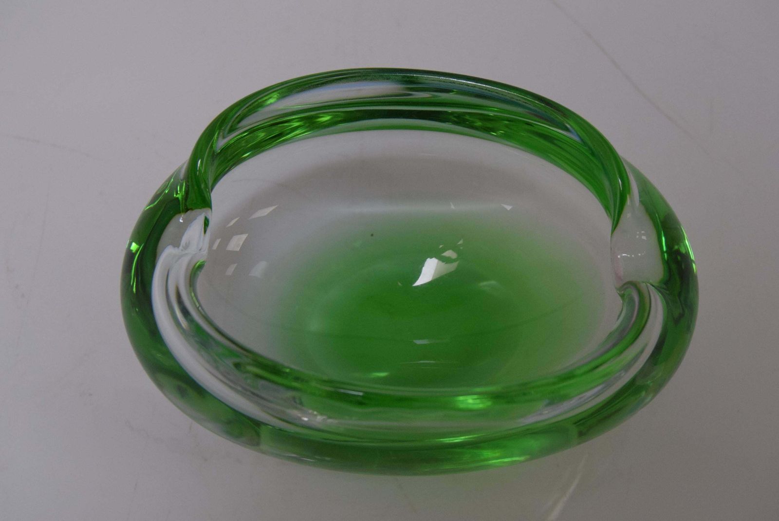 Midcentury Ashtray From Metallurgical Glass, By Glasswork Novy Bor, 1960s photo for sale